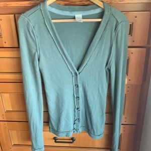 Free people olive green stretchy cardigan